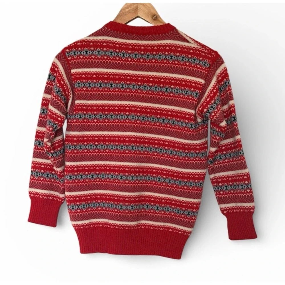 Vintage Maglificio Pancari 100% Wool Fair Isle Sweater Made In Italy